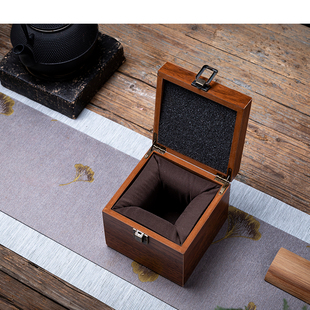 镂空中国风仿古木质印章空盒子收纳锦盒茶壶杯子紫砂建盏包装礼盒