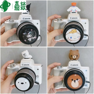 适用于索尼镜头盖热靴盖zve10a7m4a6000a6400相机配件40.5mm微单1650卡通创意可爱单反微单相机配件防尘保护