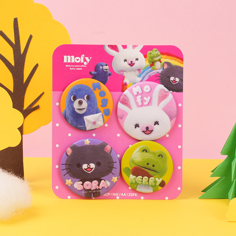 棉花小兔mofy原创组合徽章可爱卡通马口铁胸章吧唧胸针背包挂饰