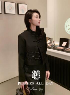 12/21晚8点上新 新中式刺绣外套女秋冬2024新款上衣高级复古盘扣