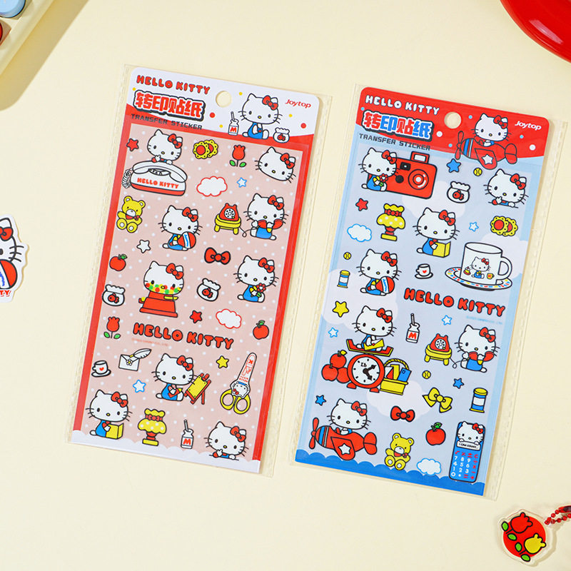 三丽鸥凯蒂猫转印贴纸可爱卡通透明防水贴画儿童女孩装饰小图案贴