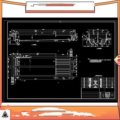 平流式沉淀池cad图纸平面剖面 三视图cad图纸总装图 机械设计服务