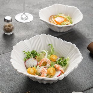 陶瓷家用斗笠碗甜品碗拉面碗汤碗轻奢高级感水果碗吃饭碗酒店餐具