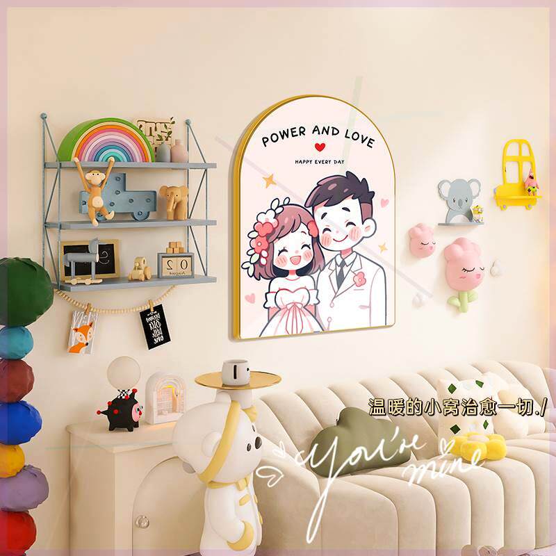 结婚婚房布置床头柜卧室摆件沙发背景墙装饰画情侣温馨小家暖居挂