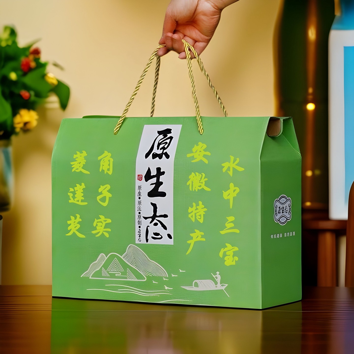 安徽巢湖特产鸡头米芡实新鲜干货菱角米红皮带芯红莲子干年货礼盒