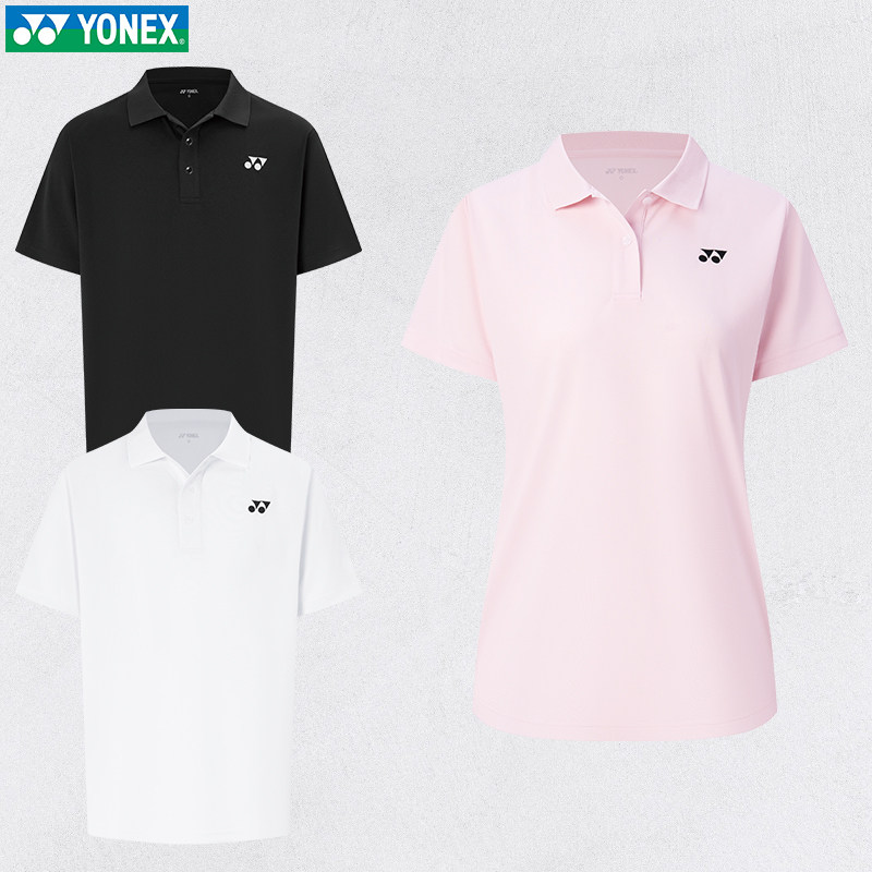 尤尼克斯羽毛球服运动上衣速干透气POLO衫短袖网球服粉红新款