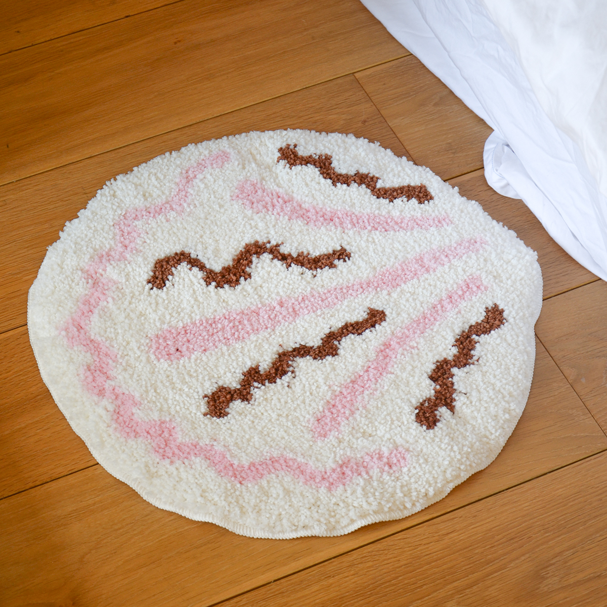 oakliving手工钩织卡通办公室坐垫舒适学生家用垫子防滑簇绒椅垫