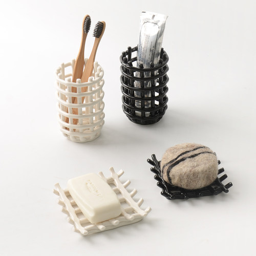 oakliving陶瓷牙刷架卫生间浴室置物架牙刷收纳架牙刷架肥皂架