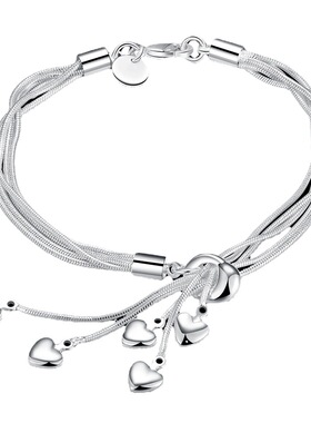 新款手链女款厂家批发镀银太极流苏吊心手链欧美eBay饰品