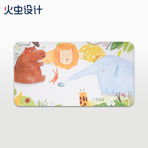 火虫设计学习桌桌垫原创设计动物花园桌垫小学生学习桌倾斜板桌垫