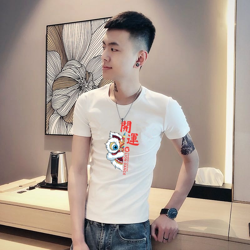 夏季韩版ins网红同款时尚潮牌短袖T恤男精神小伙痞帅简约流行半袖