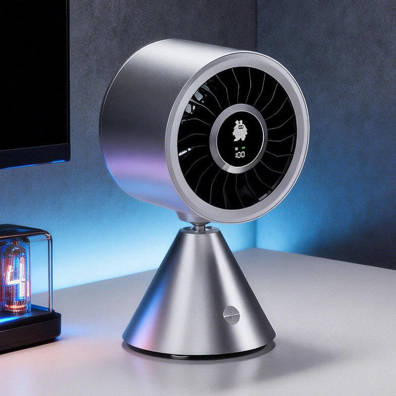 德国TINME台面小风扇涡轮风扇办公室桌面静音空气循环扇usb可充电便携小型卧室家用2026新款