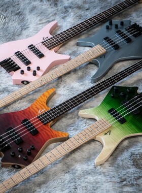 曙光音乐Leeky无头便携新派前卫电贝斯4弦5弦贝司 可定制高性价比