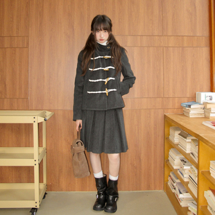 半裙套装 尺尺间Lsland 韩系设计感毛呢外套女秋冬新款