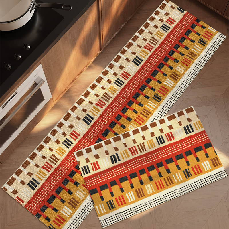 科技皮复古厨房专用地垫防油防滑垫耐脏家用吸水脚垫可擦免洗地毯