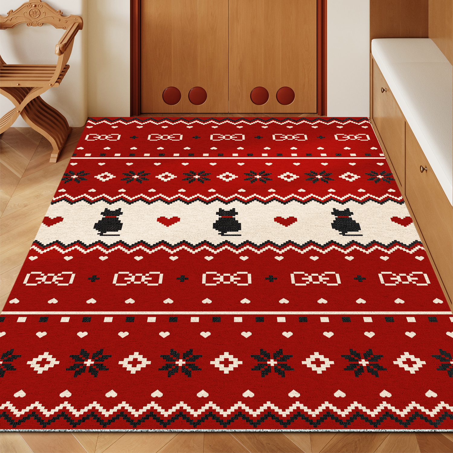 陌尼费尔岛复古风丝圈入户门地垫