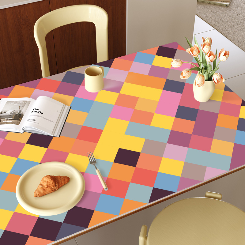 陌尼彩色长方形防水防油茶几桌垫