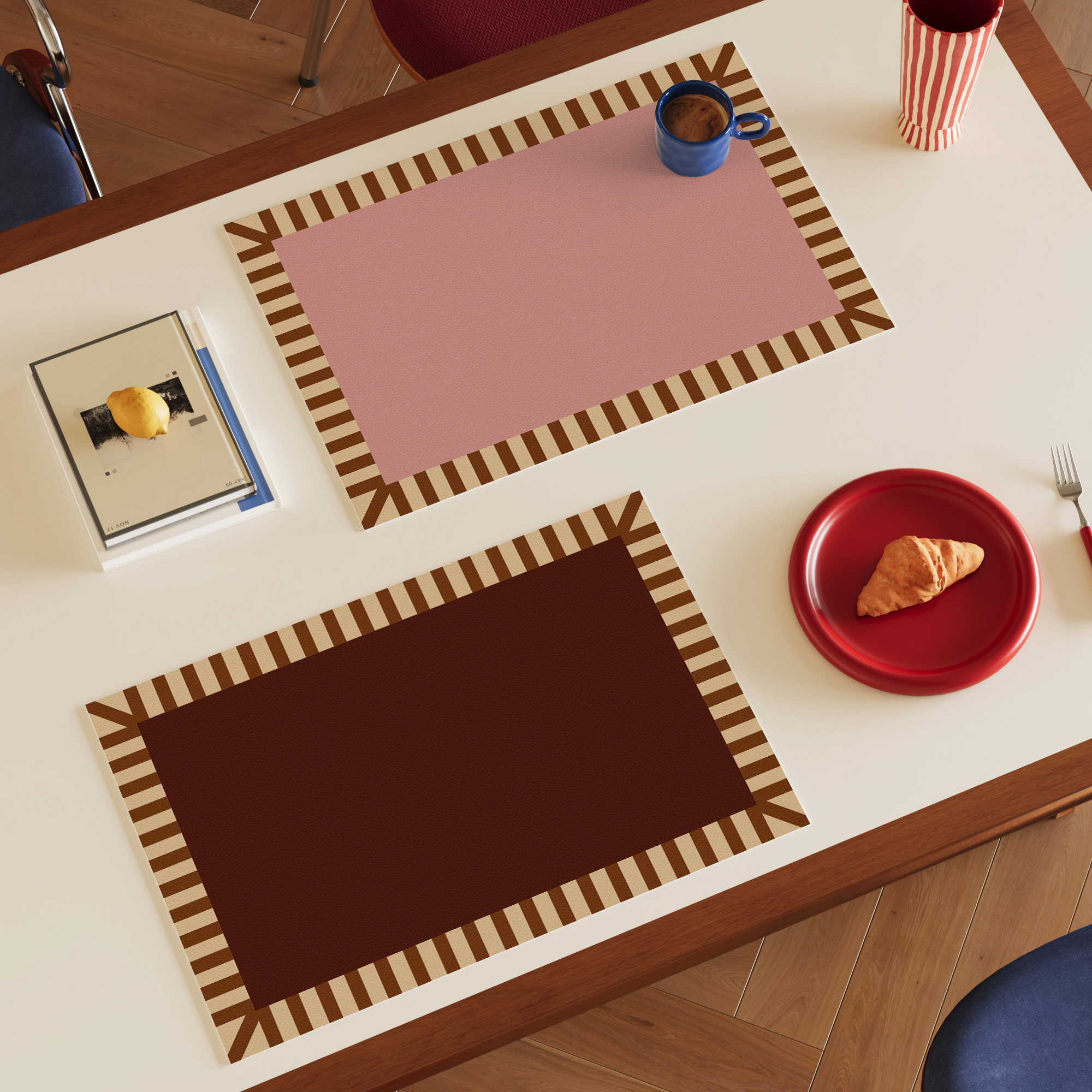 皮革餐垫包豪斯中古风防水防油防烫隔热垫免洗可擦西餐垫小块桌垫,居家布艺,餐垫,淘宝优惠券,粉丝福利购,淘宝优惠卷