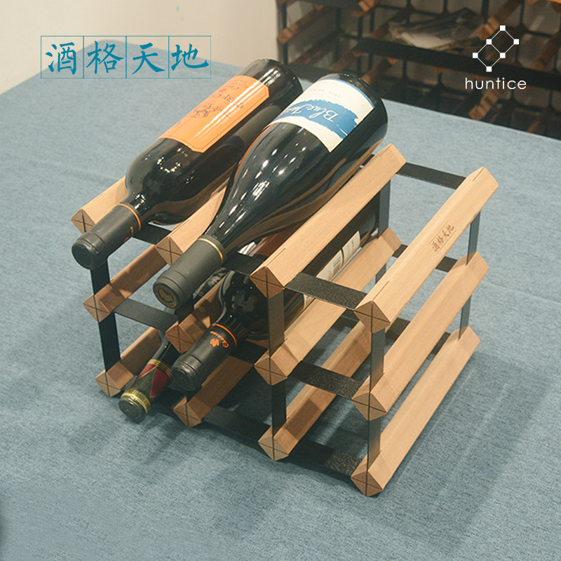 红酒架摆件酒柜葡萄酒架酒瓶架子实木家用酒架置物架木质简约经典