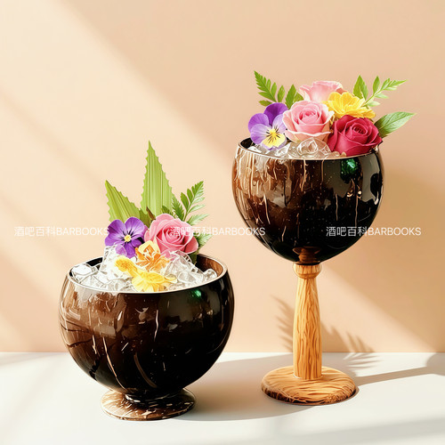 酒吧新品创意天然椰子壳鸡尾酒杯创意特调咖啡杯甜品杯饮品椰壳杯
