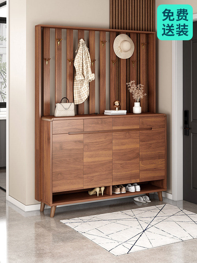 鞋柜新实木边家庭门衣架衣架集成入口柜隔断2025热风格,住宅家具,鞋柜,淘宝优惠券,粉丝福利购,淘宝优惠卷