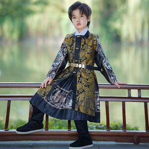 古装儿童汉服正品飞鱼服男童武侠中国锦衣卫飞鱼麒麟明制国风薄款