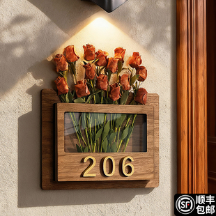 门牌号码牌家用定制高级感入户房间号过道玄关布置轻奢创意网红别墅酒店民宿有趣的高颜值一门一景入户门装饰