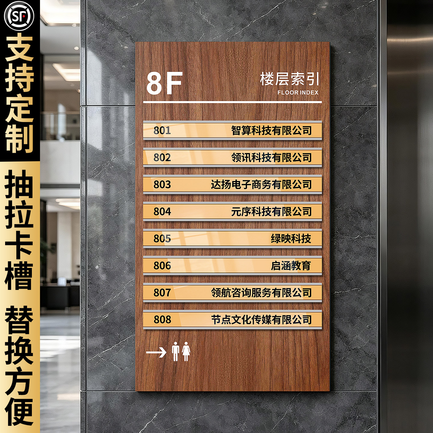 【可更换】楼层索引牌标识定制