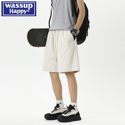wassuphappy潮流百搭宽松短裤男