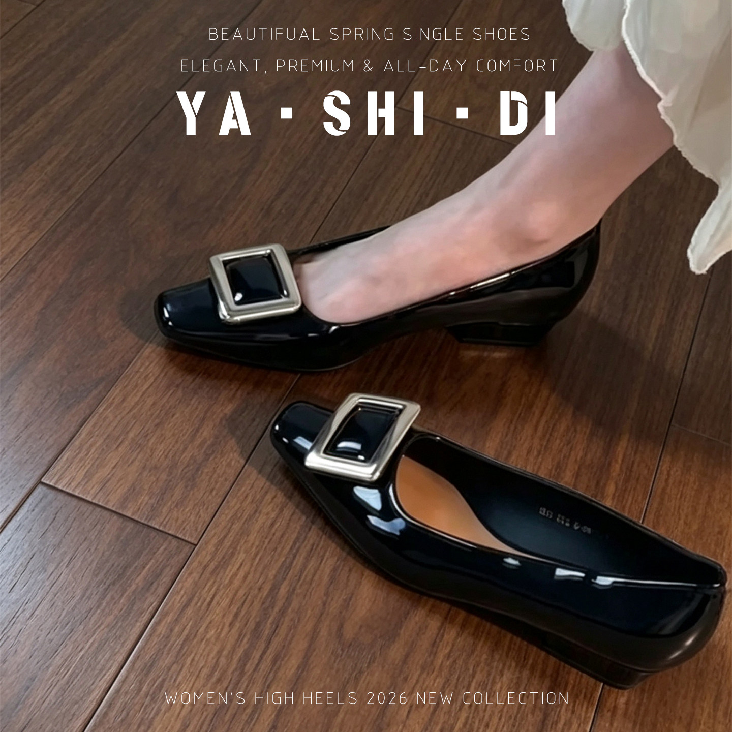通勤不累脚小黑鞋女尖头小羊皮