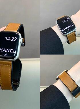 疯马纹皮适用S11手表磁吸表带iwatch10新款S9硅胶SE3男款S876