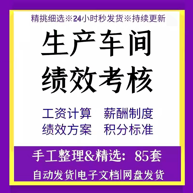 制造行业工厂生产车间工资分配薪酬管理制度绩效考核方案表格模板