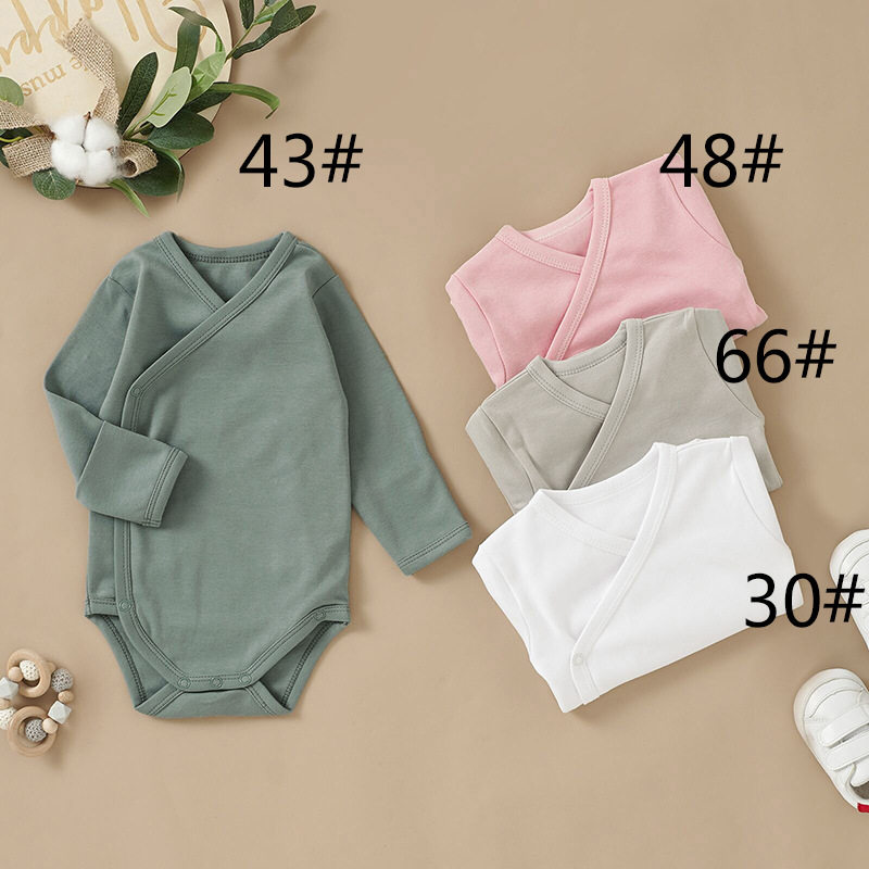 KIKOBABY跨境产品婴儿连体衣纯色和尚服长袖婴儿哈衣包屁衣