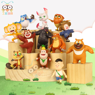 新品熊出没熊熊乐园Q版熊大熊二光头强公仔摆件儿童玩具套装礼物