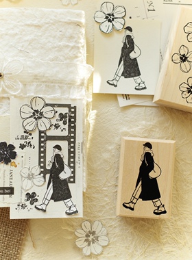 壹洱原创新品印章【向左向右】系列 人物印章红橡胶全枫木