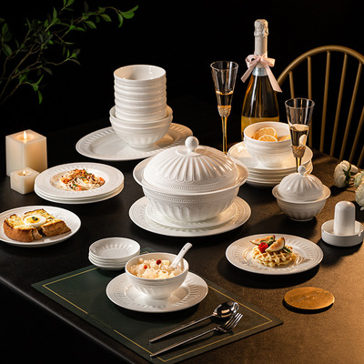 九歌瓷业骨瓷法式轻奢高端碗碟