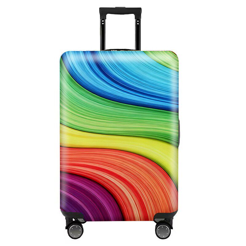 七彩条纹弹力箱套拉杆箱旅行旅游登机行李皮箱保护罩防尘袋子耐磨