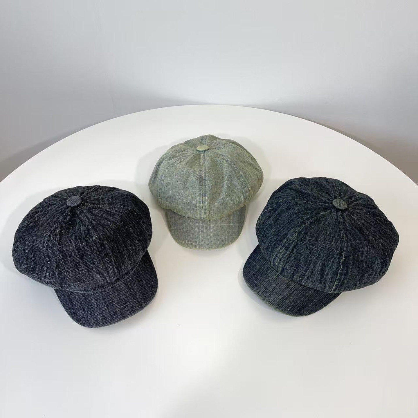 26年春夏新款牛仔布八角帽女韩国东大门代购复古文艺优雅画家帽潮