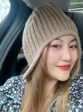 2.26现货帽子女毛线帽护耳韩国东大门代购复古文艺保暖针织护脸帽