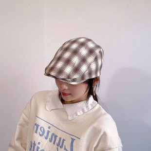 26年春夏新款格前进帽女韩国东大门代购复古文艺休闲画家帽长舌帽