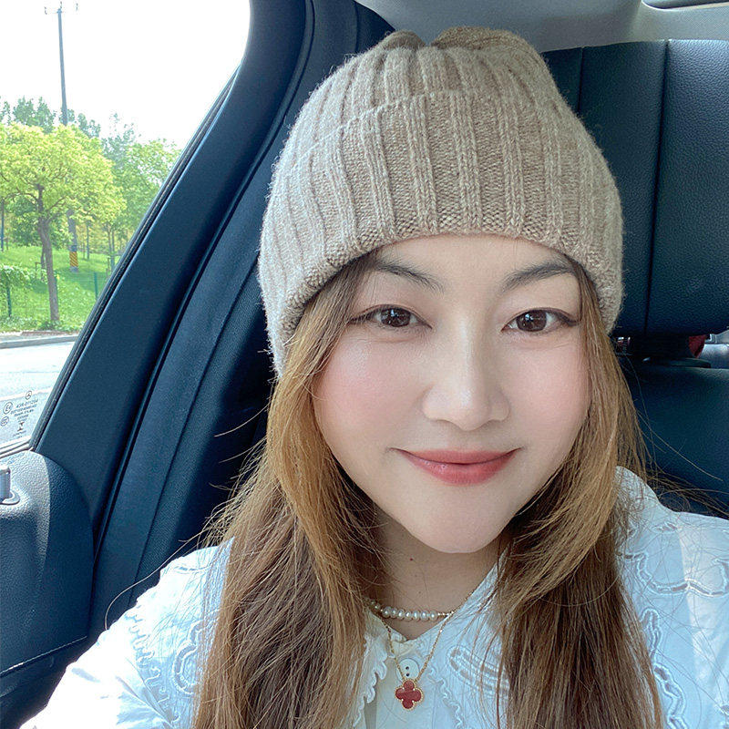 帽子女秋冬毛线帽韩国东大门代购韩版时尚休闲百搭羊毛混纺针织帽