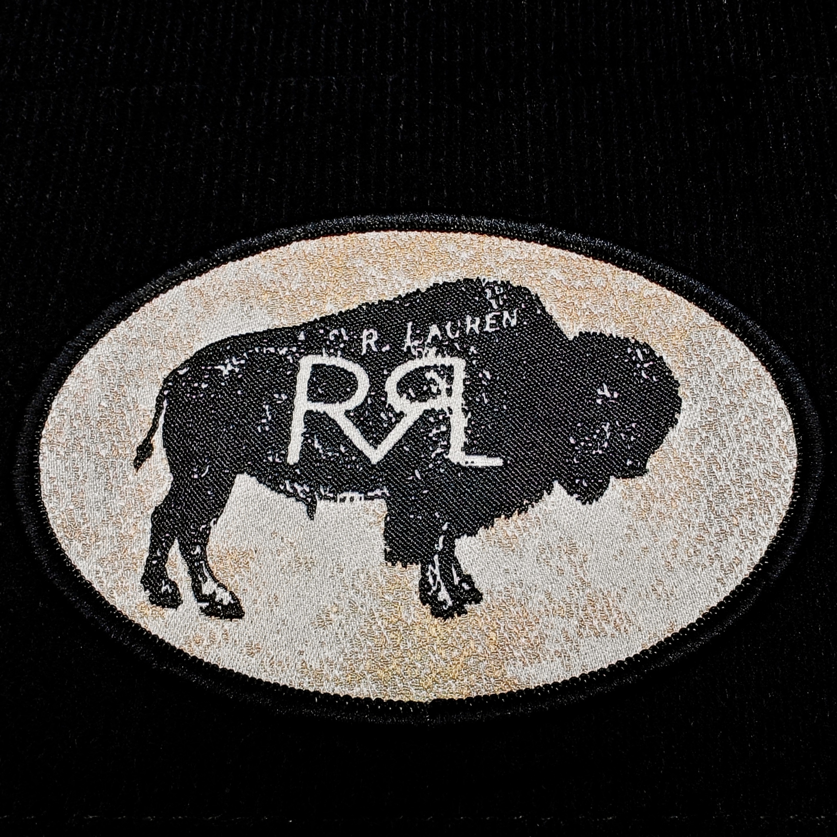 RRL RL美式复古野牛椭圆形袖章布章布贴徽章臂章 魔术贴背胶可选