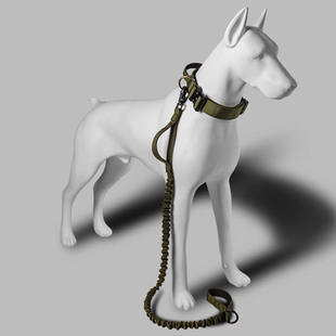 工作犬战术脖圈项圈弹力防暴冲牵引带狗绳子链马犬德牧金毛牵引带