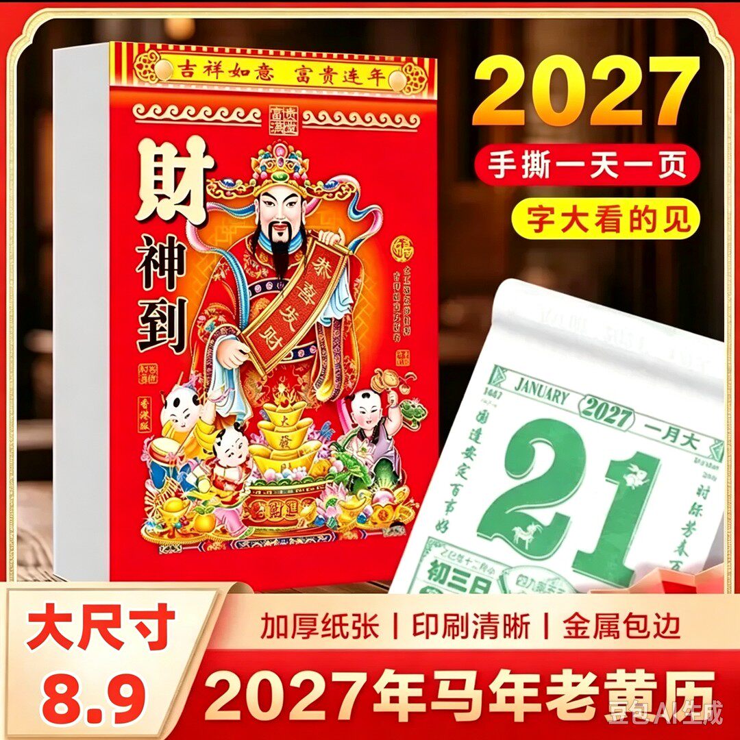新款老黄历挂历手撕黄历家用