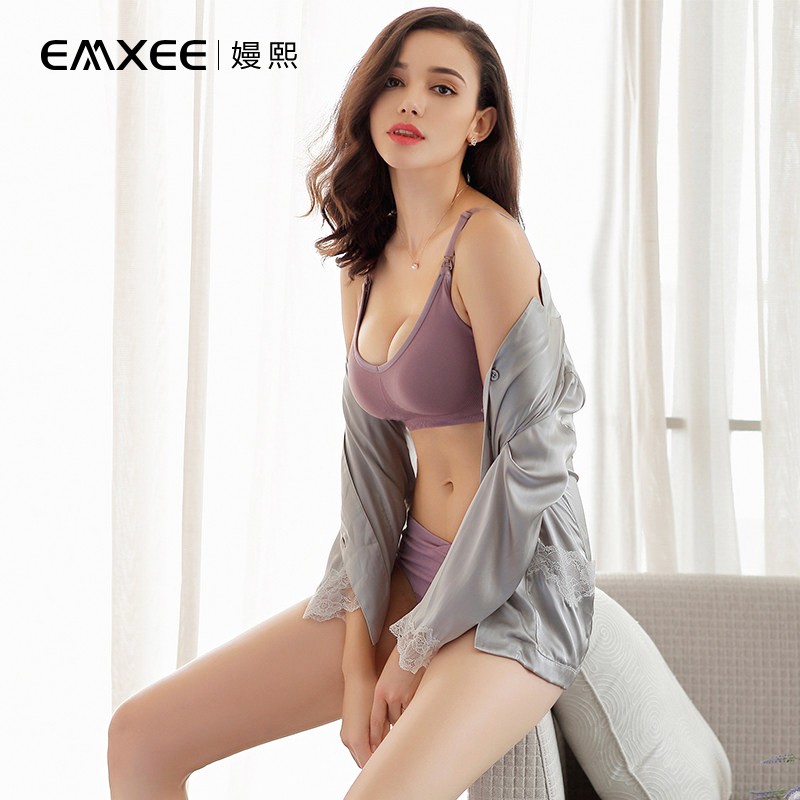 嫚熙经典新升级哺乳内衣孕期产后专用喂奶文胸聚拢防下垂胸罩夏季