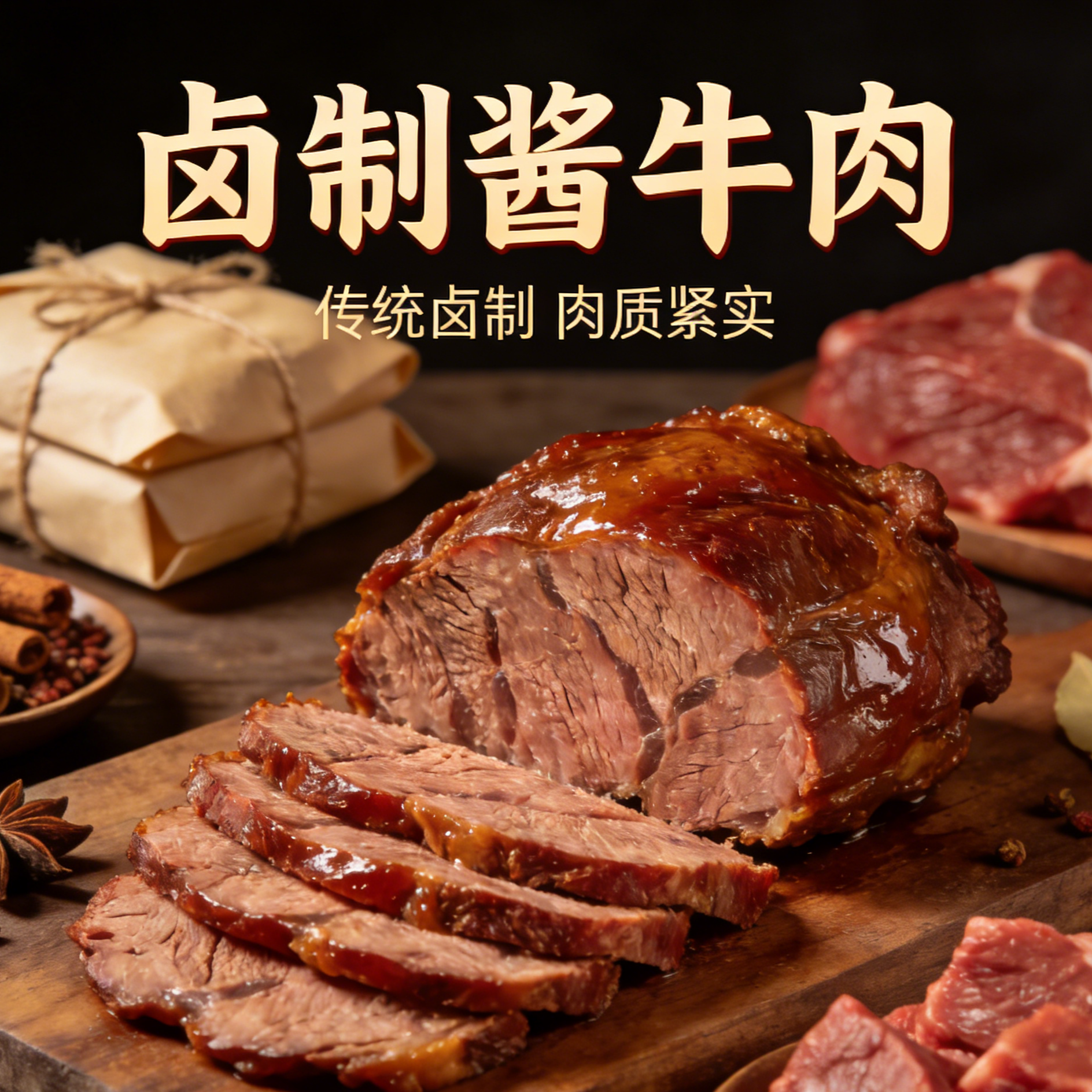 草原酱牛肉五香卤牛肉内蒙古特产即食熟食真空开袋代餐150克袋装