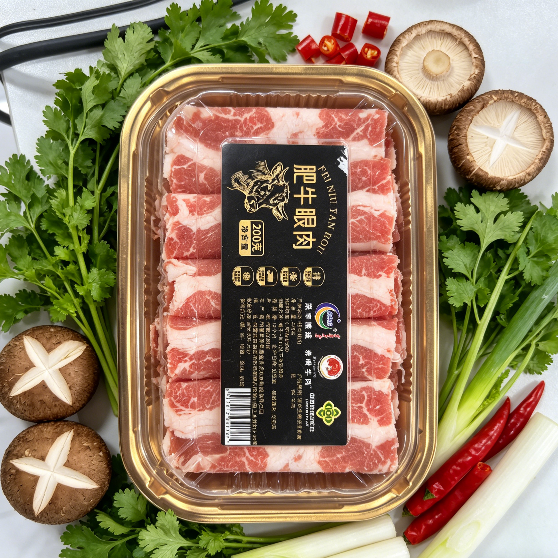 蒙羊康盛肥牛卷牛肉卷片正宗涮火锅食材肥牛眼肉1000g肥牛片冷冻