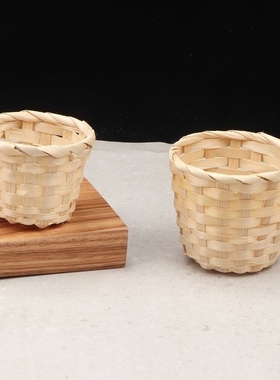 酒店刺身菜品摆盘装饰竹编小篮子竹篓竹编筐创意点缀盘饰小摆件