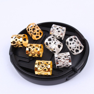 假发脏辫饰品接发环接发扣 金属镂空爱心带发环发扣 头饰发圈