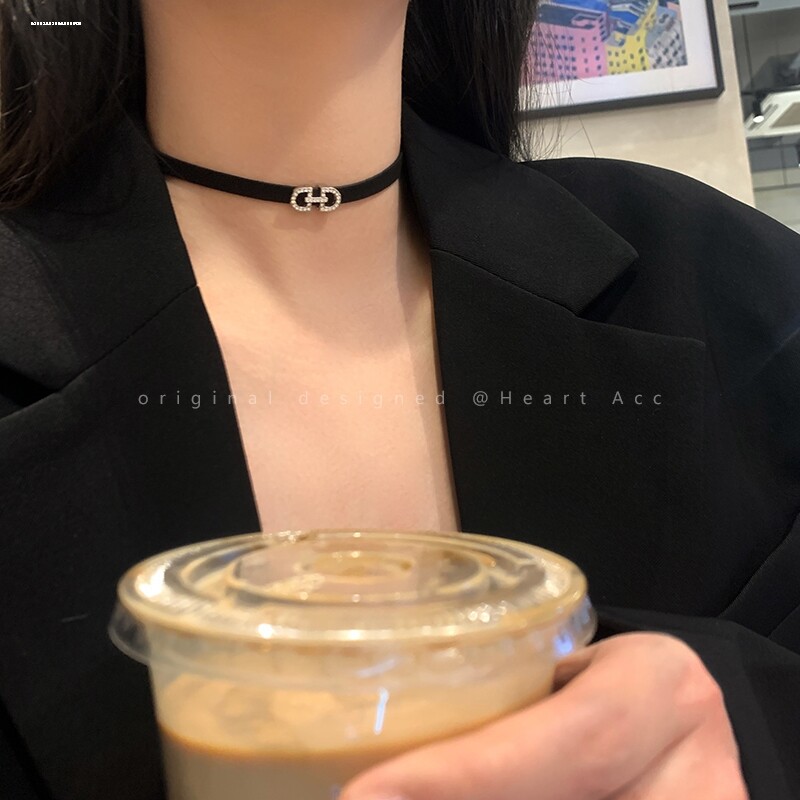 百搭简约黑绳配饰颈带choker辣妹项链情侣男女图片